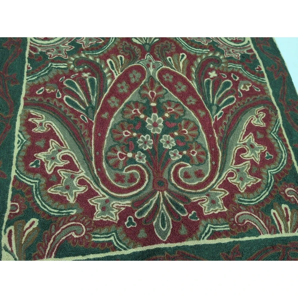 Pottery  Barn Woven Paisley Wool Cotton Tapestry Design Pillow Cover 26 X 26